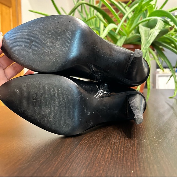 Calvin Klein Cambria Black Zip Ankle High Heel Boots with Buckle | Size 6.5 | - Picture 12 of 14